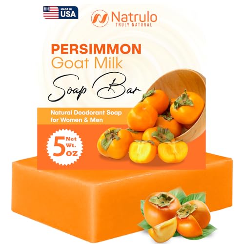 Persimmon Soap Bar for Body Odor Control ? Purifying Deodorizing Body Wash with Goat Milk for Eliminating Body Odor ? Great for Skin Brightening, Natural Deodorant Soap for Men & Women