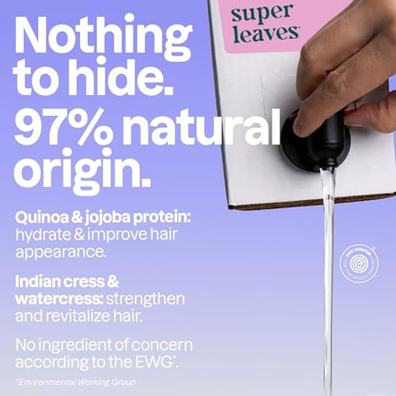 ATTITUDE Moisture Rich Hair Shampoo, EWG Verified, For Dry and Damaged Hair, Naturally Derived Ingredients, Vegan and Plant Based, Quinoa and Jojoba, Bulk Refill, 67.6 Fl Oz