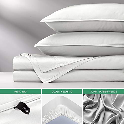 Twin XL 100% Bamboo Viscose Sheet Set - White, 3-Piece, 300 TC Deep Fitted