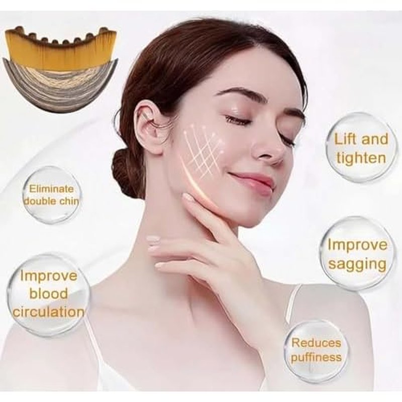 Lymphatic Contour Face Brush, The Lymphatic Drainage Massager for Face, Soft Dry Brushing Beauty Tool for Chin & Jawline Sculpting