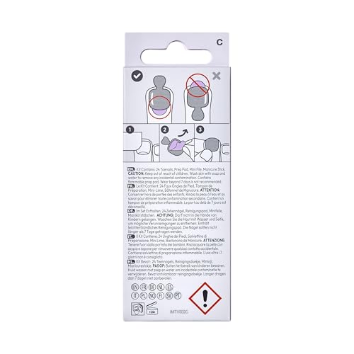 KISS Impress No Glue Pedi 30 Pcs Press on Toenails, Pink Stick on Extension False Nails for Toes, Peel & Press Easy Apply, Hassle-Free Removal, Includes Manicure Stick, Prep Pad & File