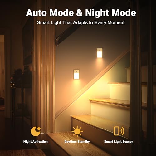 V4light Rechargeable Motion Sensor Night Light - Gold 8-Pack, 3000K Warm White