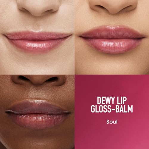 bareMinerals Dewy Lip Gloss Balm - Soul, Vegan Hydrating Lip Shine 0.1 oz
