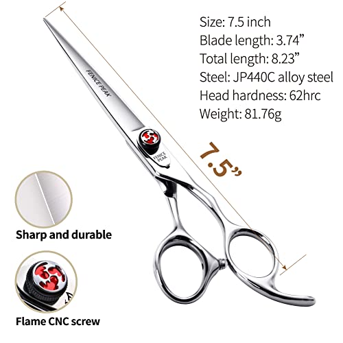 7.5-Inch Hair Cutting Scissors - Sharp 440C Stainless Steel Barber Shears