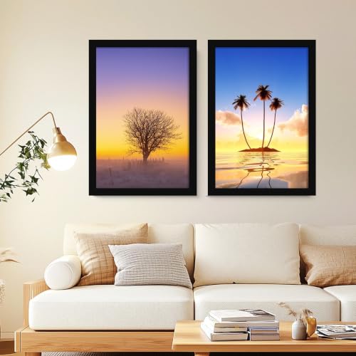 SESEAT Black 24x36 Wall-Mount Poster Frame 4 Pack - Horizontal & Vertical