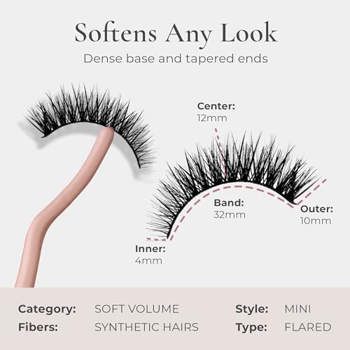 Mini False Eyelashes 3 Pack - Natural, Reusable, Cruelty-Free Lashes for All Eye Shapes