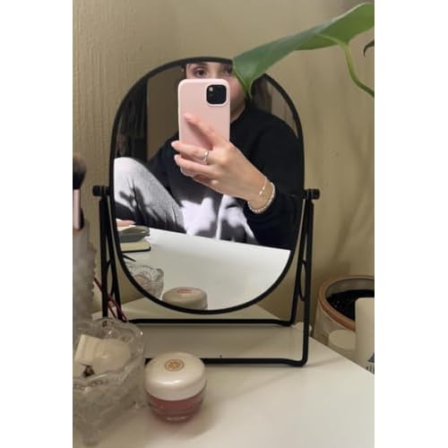 JOYOEIKON Classic Dual Sided 5X and 1X Magnifying Makeup Mirror and Tabletop Standing 360¡Æ Rotation Vanity Mirror,Desktop Cosmetic Mirror (Matt Black)