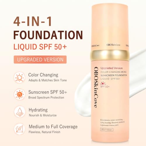 Hydrating SPF50+ Sunscreen Foundation with Color-Adapting Makeup for Active Wear