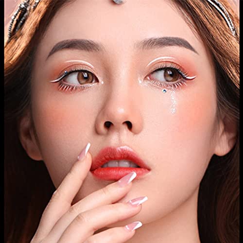 Go Ho 12 PCS White Eyebrow Eyeliner Pencils,White Eyeshadow Makeup Pen,Sweatproof Eye Highlighter Makeup Pencil,Long-lasting Nice Color Eye Brow Gel Pen,Brow Tint Sticks
