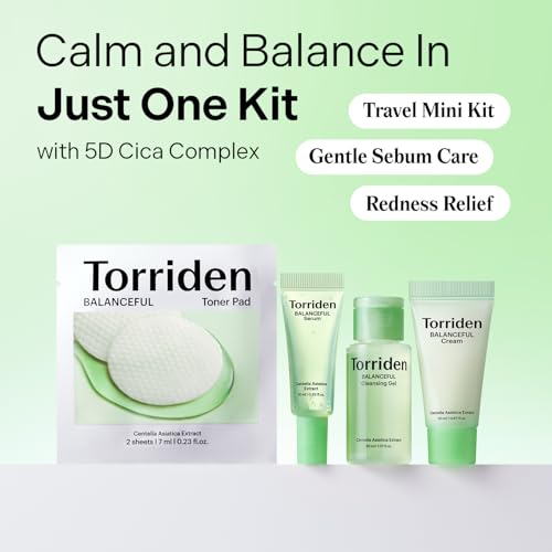 Travel Skincare Set - Cica, Serum, Cleanser & Moisturizer, 4-Piece Kit