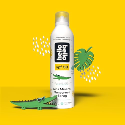 Hello Bello SPF 50 Mineral Sunscreen Spray - Hypoallergenic Broad Spectrum UVA UVB Protection - Reef Friendly & Water Resistant - Pack of 2