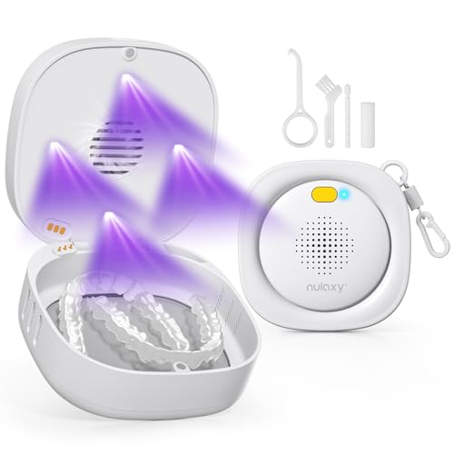 UVC Dental Retainer Sanitizer Case with Fan & Mirror - Portable White