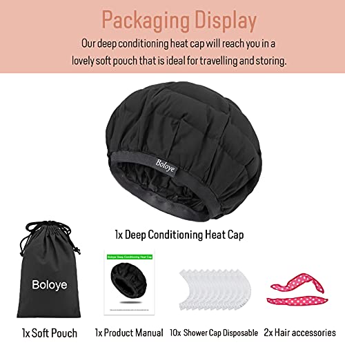 Flaxseed Deep Conditioning Heat Cap - Black, Microwave Hot Hair Care & Styling (10 pcs)