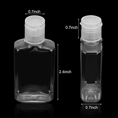 Patelai 50 Pcs Clear Empty Travel Bottles 30 ml/ 1 oz Flip Cap Empty Hand Sanitizer Bottles Container Portable Refillable Flip-top Container for Travel Outdoor Camping Business Trip (Pack of 2)