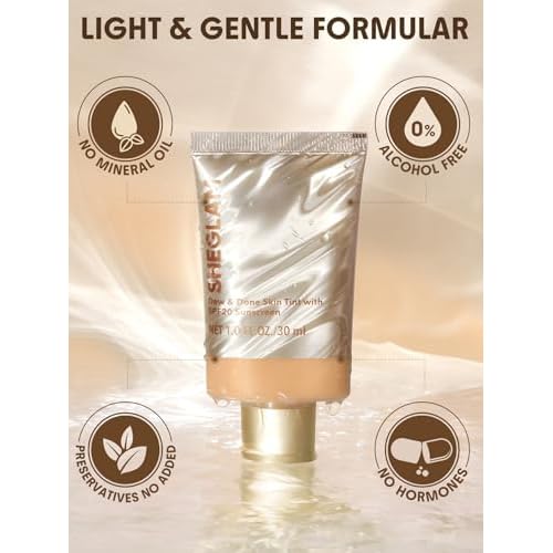 SHEGLAM Dew & Done Skin Tint with SPF20 Light-medium Coverage Foundation Evens Skin Tone-Butterscotch