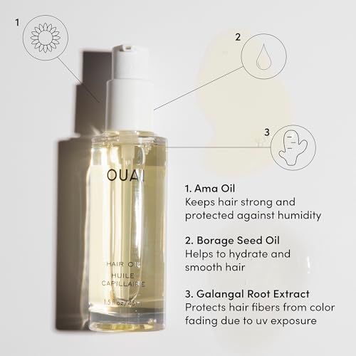 OUAI Travel-Size Hair Care Bundle - Leave-In Conditioner + Hair Oil - Hair Styling Products for Frizz Control, Heat Protection, Detangling, and Added Shine - (2 Count, 1.5 Oz/ 0.45 Oz)