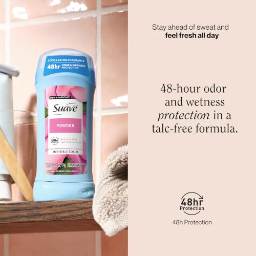 Suave Antiperspirant Deodorant for Women - Powder 12-Pack, 2.6 Oz Solid Sticks, Invisible & Talc-Free - Variation of THIS listing
