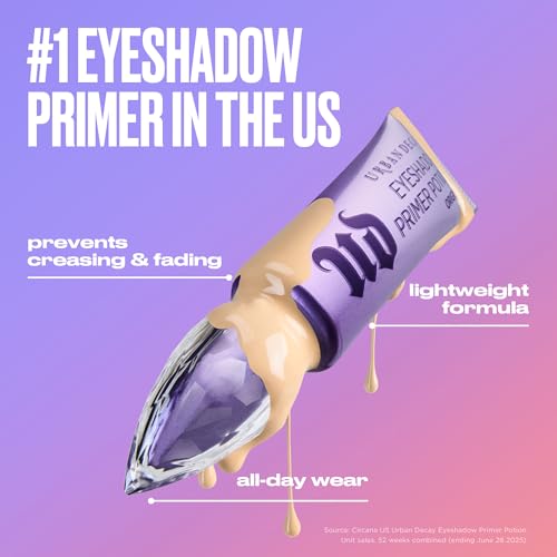 Urban Decay Anti-Aging Eyeshadow Primer Potion - Nude Eye Primer for Crease-Resistant & Long-Lasting Eye Makeup, Improves Look of Fine Lines & Texture, Smooths & Preps Eyelid Base, Vegan, Paraben-free
