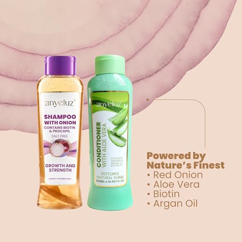 Onion & Aloe Shampoo and Conditioner Set - Strength & Hydration for All Hair Types