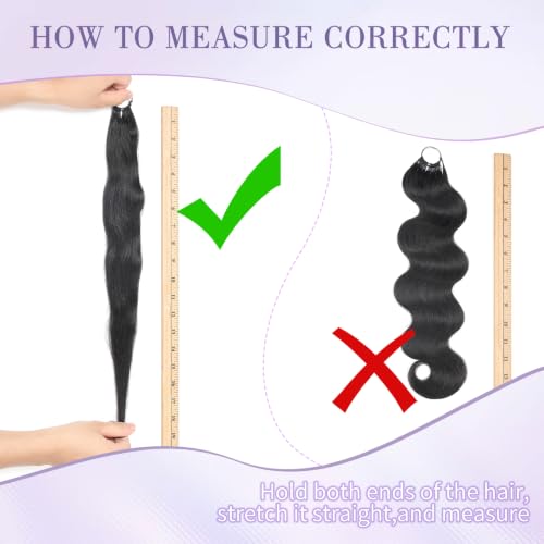 Crochet Human Hair Body Wave with Knots - 18 Inch, 50g - Unprocessed, Reusable
