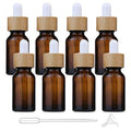 8 Pcs Amber Glass Dropper Bottles,Essential Oil Bottles Perfume Sample Vials With Glass Eye Dropper And Gold Lids Funnel&Pipettes Included (15ml/0.5oz)