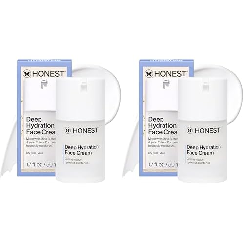 Honest Beauty Deep Hydration Face Cream for Dry Skin,Hydrates and Supports Natural Moisture Barrier,Hypoallergenic,Gentle Sensitive,1.7 fl oz,(Pack of 2)