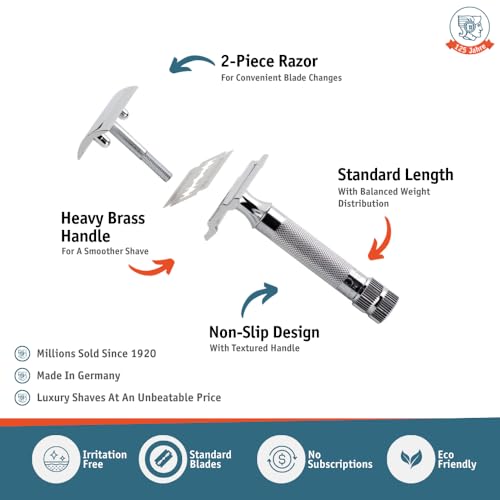 MERKUR Chrome Safety Razor Set 11-Piece Heavy Duty Shaving Kit