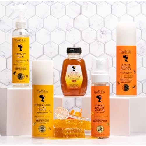 Camille Rose Honeycomb Curl Whip Texture-Defining Hair Styling Cream, with Honey and Nettle Root to Reduce Frizz, Nourish, and Add Shine, 12 fl oz
