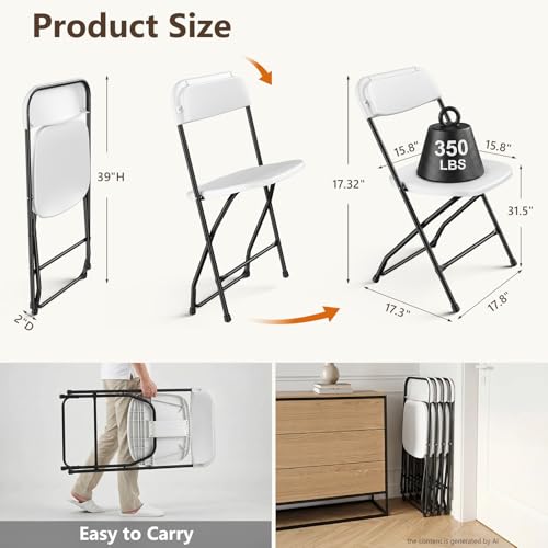 White Folding Table Set with 2 Chairs - Portable Heavy Duty Outdoor Picnic