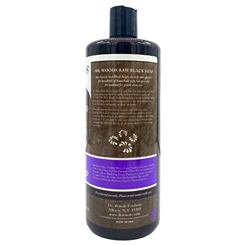 Liquid Black Soap for Face & Body - Natural Exfoliating Deep Cleanser, 32 Fl Oz, Pack of 3