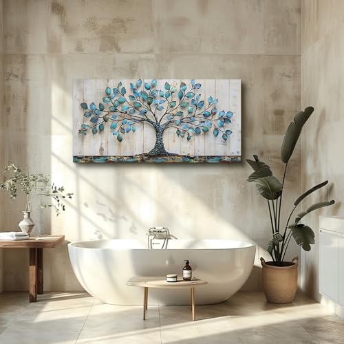 Large Canvas Wall Art for Living Room Bedroom Office - Green Tree Landscape Painting 24x48