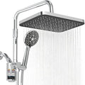 Sankecao 12-Inch Shower Head with Filter Cartridges, Chrome Dual Rain + Handheld