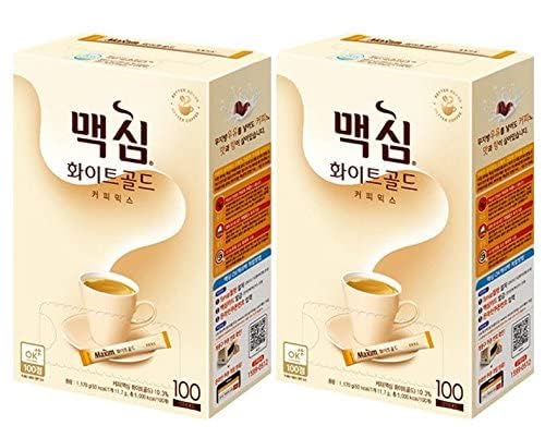 Maxim Coffee Mix Instant Coffee White Gold 100 Sticks Pack of 2 - 42 Ounce
