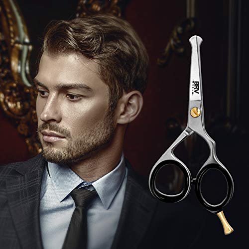 BRV MEN Right-Handed Rounded-Tip Nose & Ear Scissors 4.2" – High Carbon Stainless Steel
