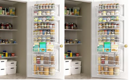 Moforoco 9-Tier Over-The-Door Pantry Organizer - Pack of 2, White, Kitchen & Home Storage