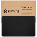 Extra Large Black Stone Bath Mat - 32x20 Inches, Non-Slip Shower Rug with Variation 1