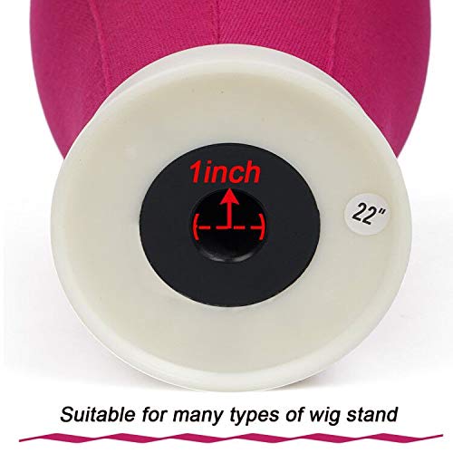 Rosy 22 Inch Canvas Wig Head Mannequin with Stand for Wig Making & Styling
