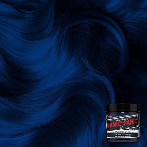 MANIC PANIC Classic After Midnight Semi Permanent Hair Color - Dark Blue Hair Dye for Women & Men That Lasts 4-6 Weeks - Vegan, Ammonia & Cruelty-Free - Create & Mix Custom Shades (4oz)