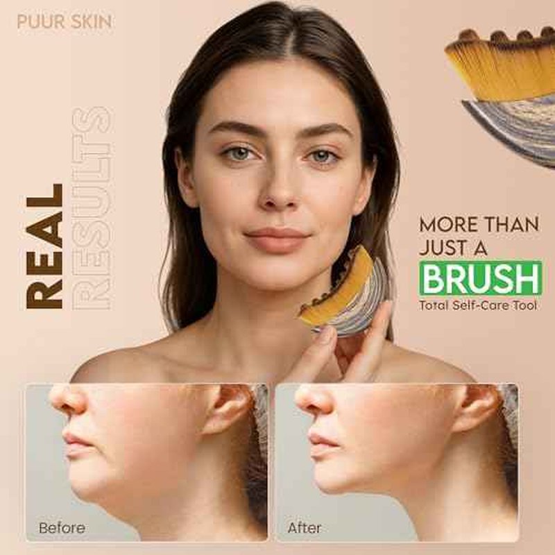Lymphatic Contour Face Brush-Facial Dry Brush-Lymphatic Drainage Massager,Soft Dry Brushing Beauty Tool for Jawline, Chin & Facial Sculpting Designed to Fit Precisely and Relieve Fatigue