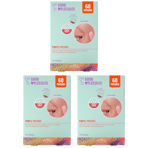 Hydrocolloid Pimple Patches 180 Count - Discreet Acne Spot Cover for All Skin Types - 3 Pack