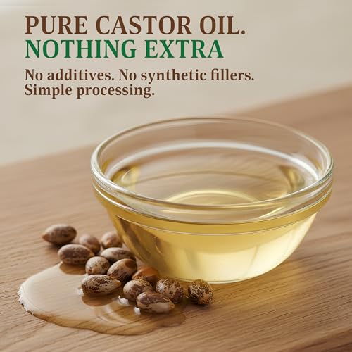 Organic Castor Oil - Cold Pressed, Unrefined, USDA Certified, Hexane-Free for Hair & Skin Care