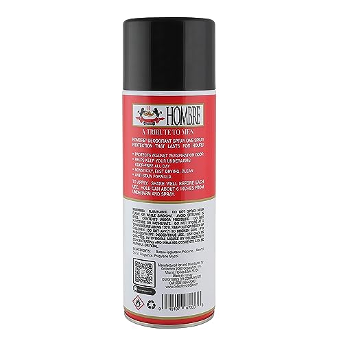 HOMBRE Red Deodorant Spray 10oz 283g Pack of 3 - Long-Lasting Odor Protection