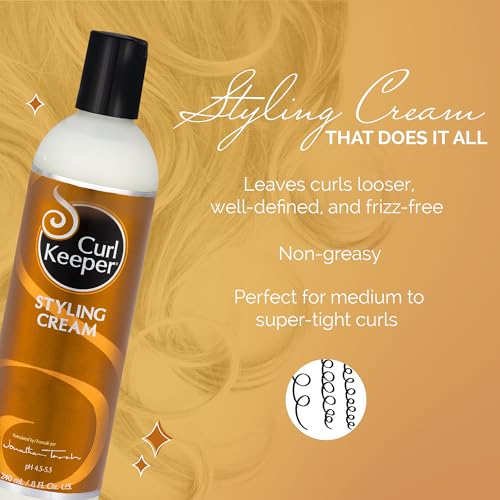 Curl Keeper Hair Styling Cream for Curly Hair - 8 Fl Oz, Frizz-Free & Moisturizing, Silicone-Free - Variation of THIS listing