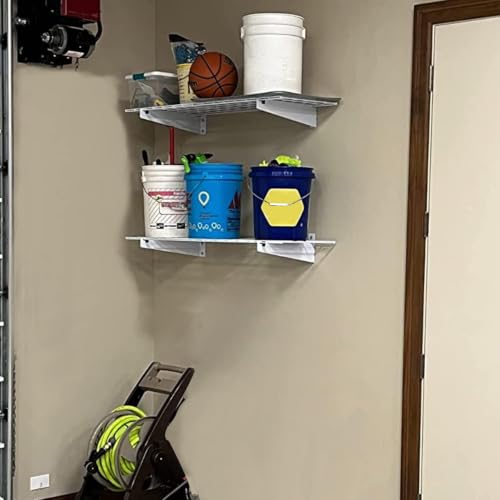 Garage Wall Mount Shelves 15x45 White Heavy Duty Storage Shelving Set