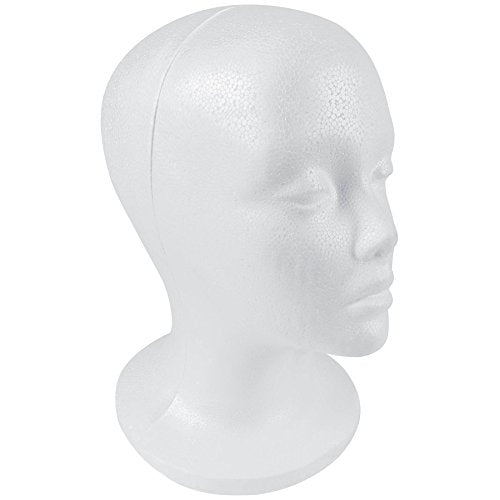 SHANY Styrofoam Model Heads ,Hat Wig Foam Mannequin Female Wig Head Stand ,Mannequin Head for wigs , Wig Holder - Round Base , 10.5 Tall with 20 1/2 Inches Circumference Female Mannequin Head -1 Piece