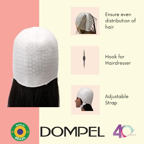 Dompel Silicone Highlight Hair Cap | Reusable Professional Silicone Cap with Needle | Special for Hair Dyeing | Model 233 CA