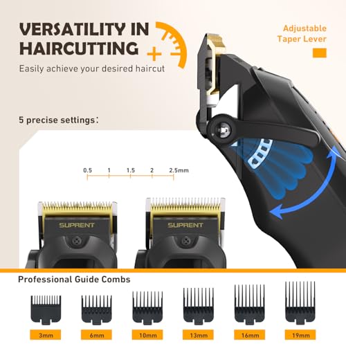 Cordless Hair Clippers for Men Black - Professional Haircut Kit with LED Display
