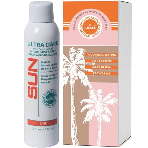Sun Laboratories Ultra Dark Self Tanning Spray Can 5 Fl Oz - Sunless Tanning Mist for Face & Body