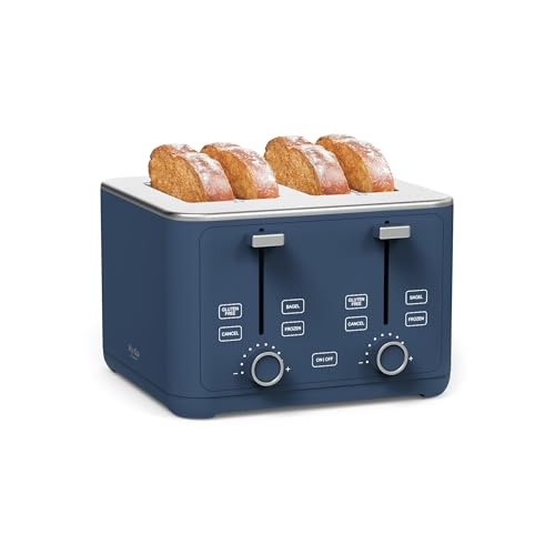 Martha Stewart 4-Slice Toaster Indigo Blue with 10 Shade Settings & 3 Presets