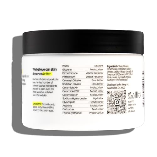 Moisturizing Cream for Sensitive Skin & Eczema Relief - Ceramides & Hyaluronic Acid